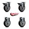 Service Caster 5'' Black Poly Wheel Swivel Top Plate Caster Set with 2 Posi Brakes 2 Rigid, 4PK SCC-20S514-PPUB-BLK-PLB-2-R-2 - alternate 3